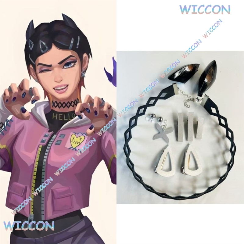 Anime Cosplay Manga - Valorant Clove Clip Collar Butterfly Earrings