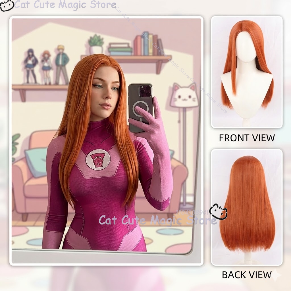 Samantha Eve Wilkins Atom Eve  - đánh giá và giá Anime Cosplay Orange Hair